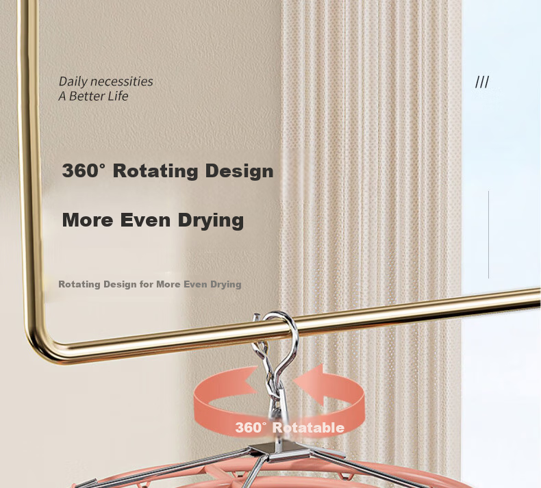 40,000 KM Socks Drying Rack Plastic Coated Clothes Hanger with 24 Multi-Clips for Balcony Home Multi-Functional Underwear Hanger 12