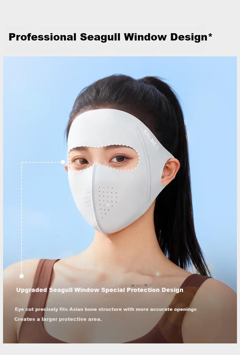 KELME Sun Protection Face Mask Unisex Full Face Cooling Ice Silk Breathable Comfortable Outdoor Cycling Mountaineering Balaclava 5