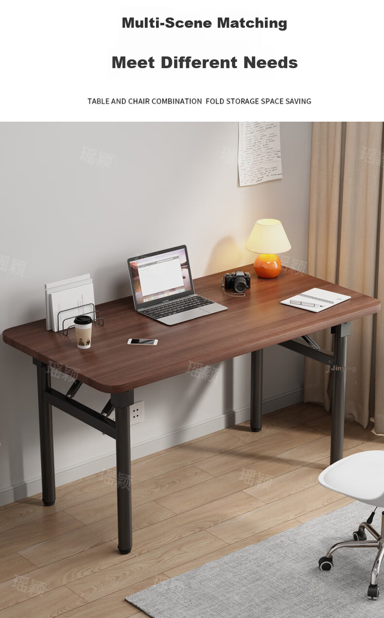 Yaoying Folding Computer Desk Office Desk Home Student Study Desk Gaming Desk YLZ11 Walnut 80*40cm 1