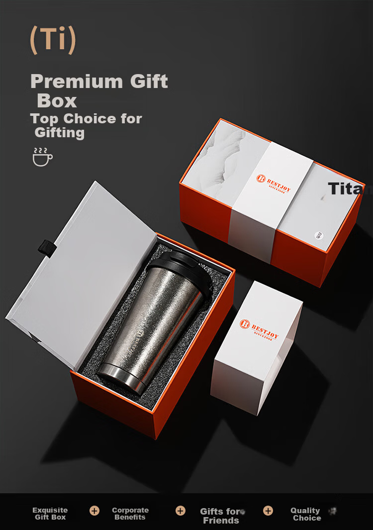 FUGURNG BESTJOY Pure Titanium Insulated Coffee Mug Gift for Holidays and Birthdays Men Portable Outdoor Car High-End Titanium Cup 1