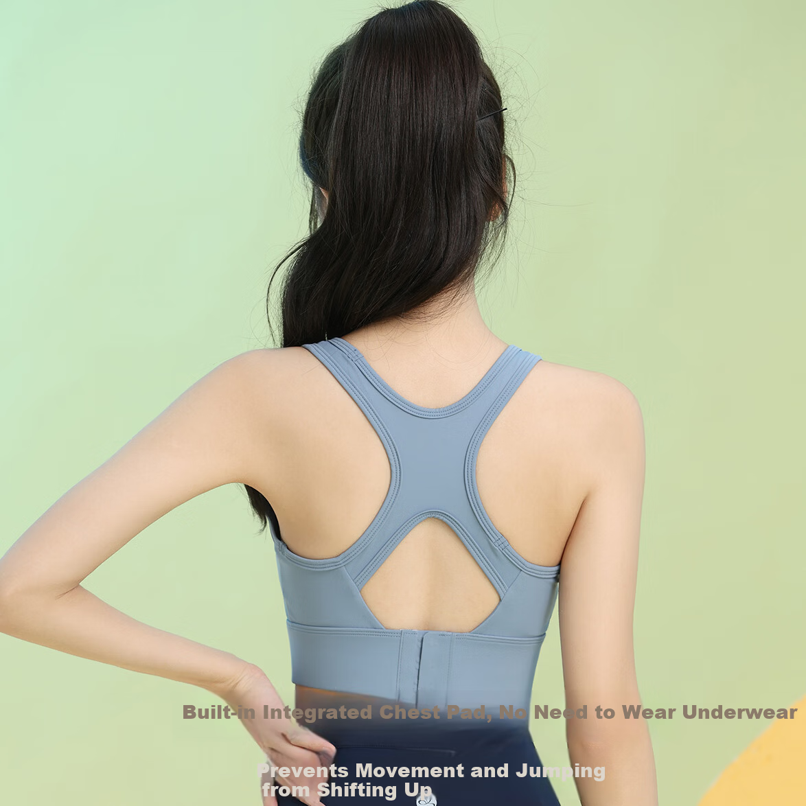 Baisirong Women's Gym Sports Bra Outdoor Running Shockproof Anti-Sagging Seamless Yoga Tank Top