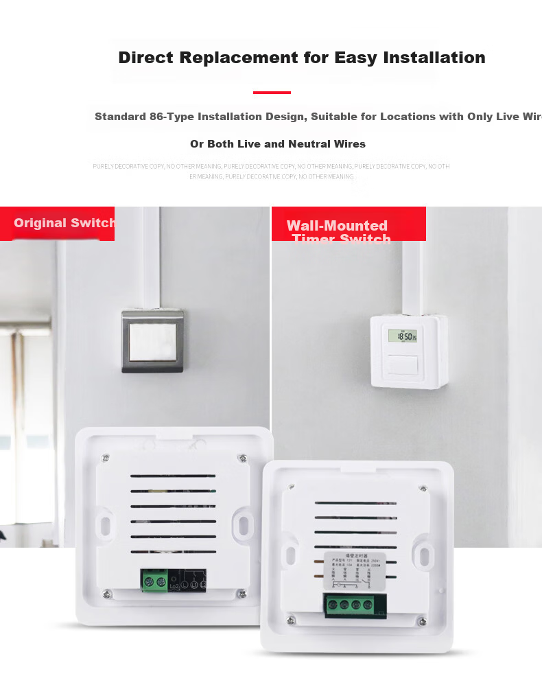 Xiya T21 Panel Timer Switch 250V Fully Automatic Wall-mounted Smart Time Control Microcomputer Advertising Light Timer 6