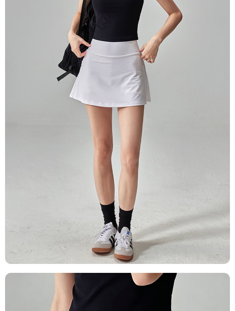 Xueqiman Women's Summer High-Waist Tennis Skirt, Two-in-One Anti-Exposure Yoga Pilates Fitness Skirt 13