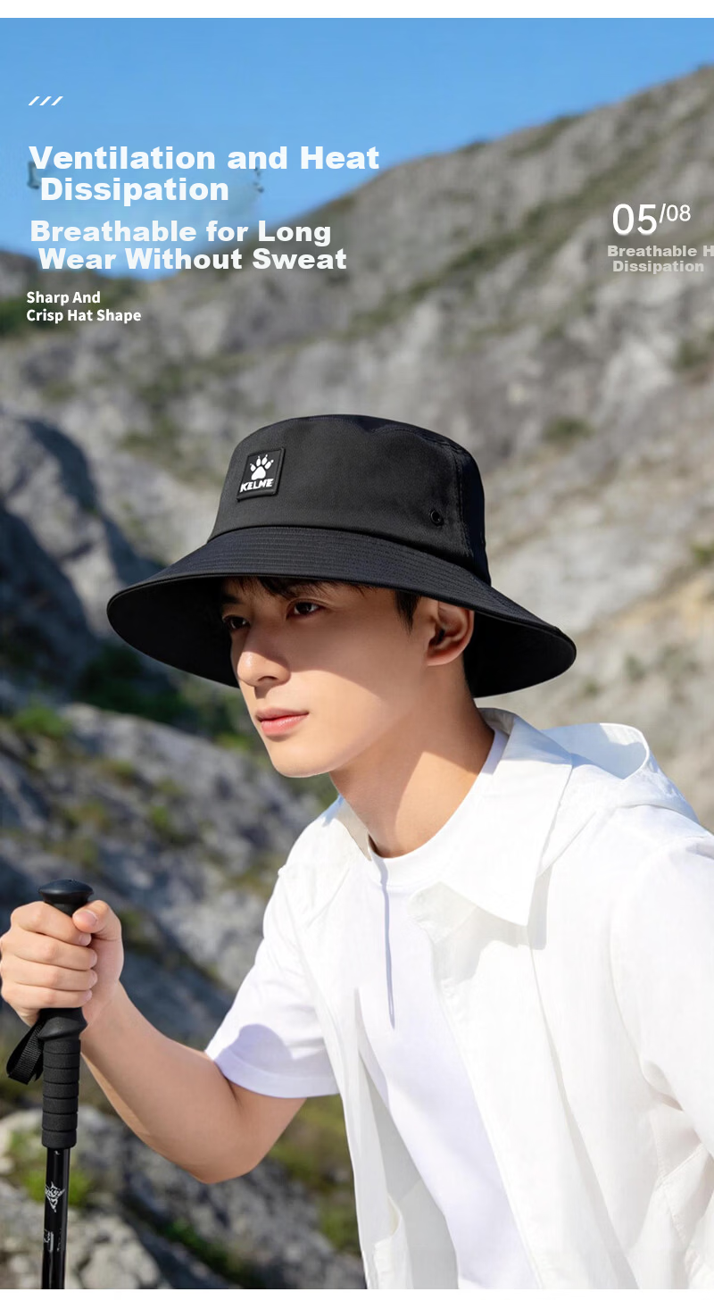 KELME Unisex Outdoor Full Face Sun Protection Fisherman Hat Casual Sunshade Cap for Hiking, Trekking, Couples Fishing Sun Hat 6