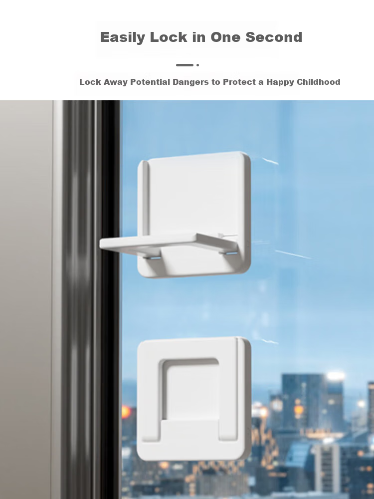 9i9 Children's Safety Window Lock Sliding Door Window Lock Drawer Lock Cabinet Handle Multifunctional 6-Pack A10 4