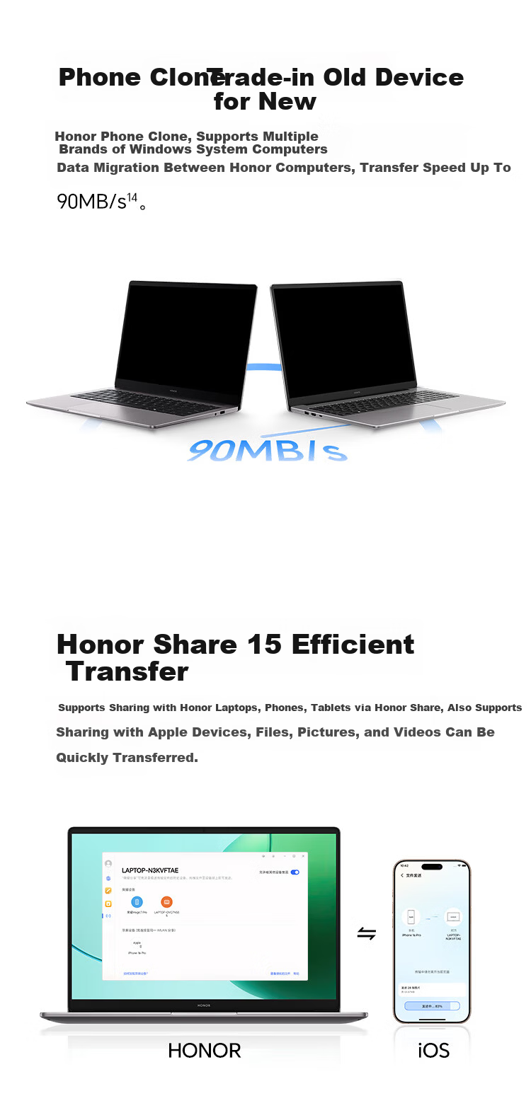 Honor Notebook X16 Ryzen Edition 2026 R7-7735HS High Performance 16GB 512GB Eye Protection Screen 16-inch Lightweight Long Battery Life Laptop 15
