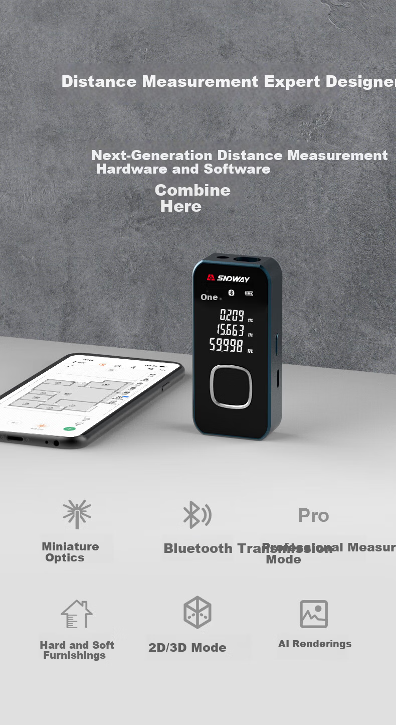Shendawei Laser Distance Meter Infrared Room Measuring Instrument Lithium Electronic Ruler Measurement Tool Mini Exquisite Aluminum Alloy SW-24A 1