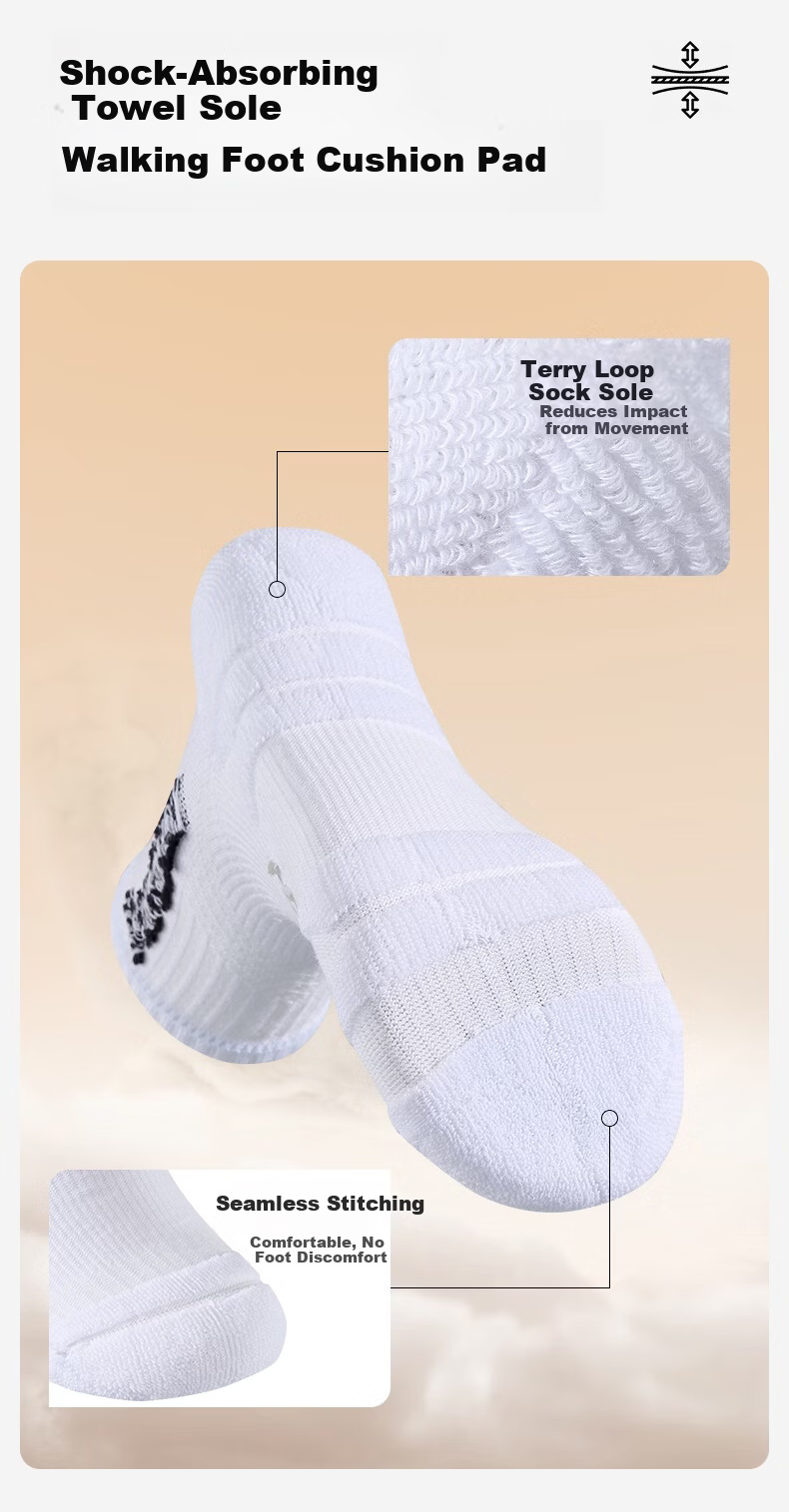 KAWASAKI Unisex Sports Badminton Socks Breathable Non-Slip Ankle Socks D6607 White/Grey/Black (3 Pairs) 6