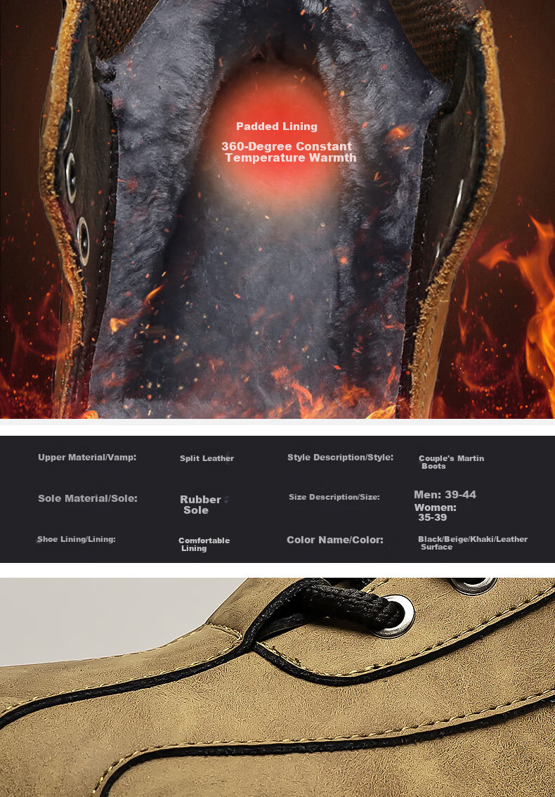 Bull Family Martin Boots Men Autumn Winter New British Style Men's Boots Thick Sole Genuine Leather Work Boots Men 4