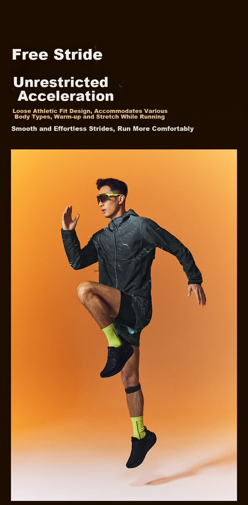 Xtep 2000KM PRO Men's Running Shorts Fake Two-in-One Breathable Quick-Dry Sports Training Five-Point Pants 5
