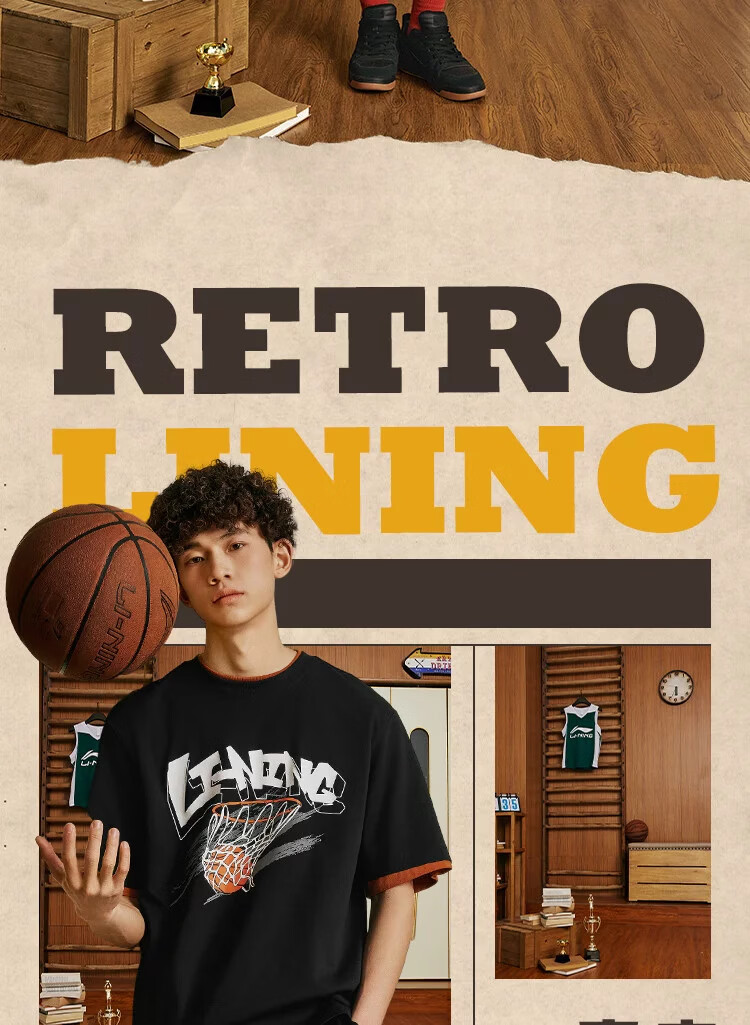 LI-NING KASON Men's Antibacterial Moisture-Wicking Comfortable Short Sleeve T-Shirt Sports Crew Neck Casual Versatile Top 3