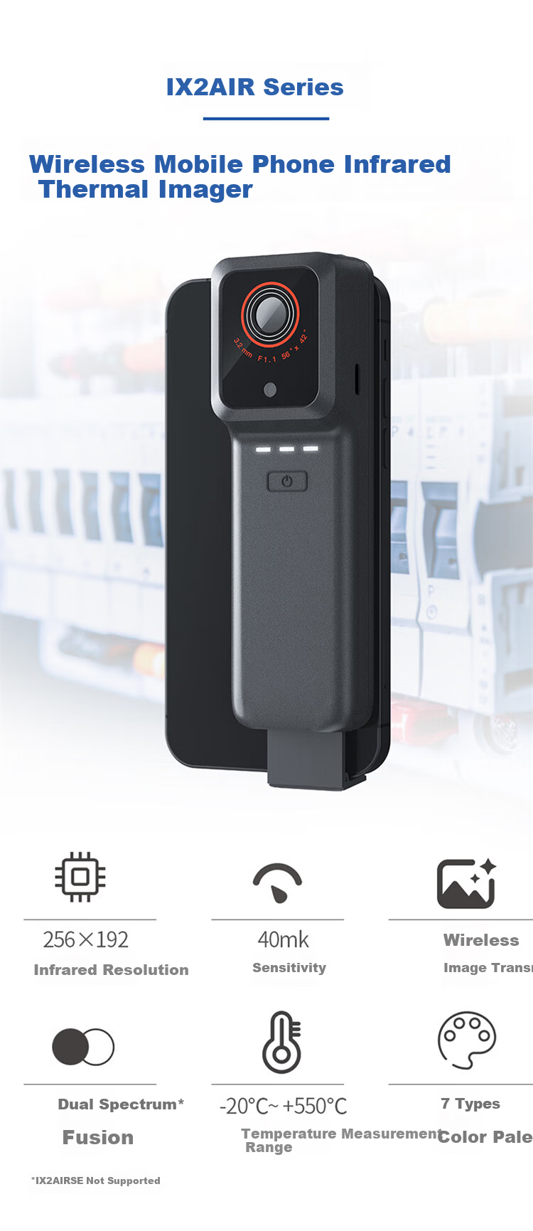 RAYTHINK Thermal Imaging Camera, Mobile Infrared Thermal Imager, Night Vision Device, Industrial Temperature Meter, Power Patrol Detector Leak Meter IX2 AIR 1