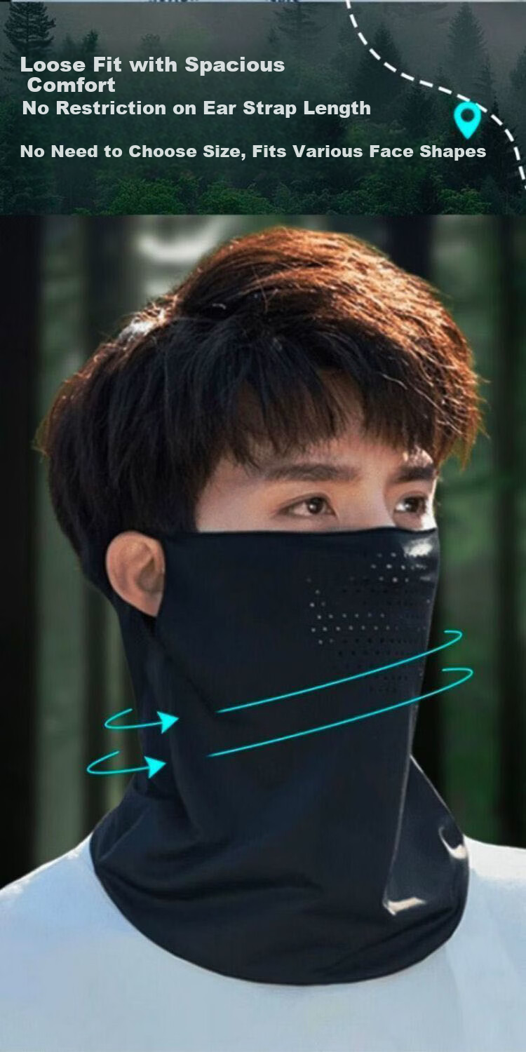 Dusenna Ice Silk Sun Protection Mask for Men, Cycling and Mountaineering, Summer UV Protection, Breathable 3D Full Face Sunshade Mask 3