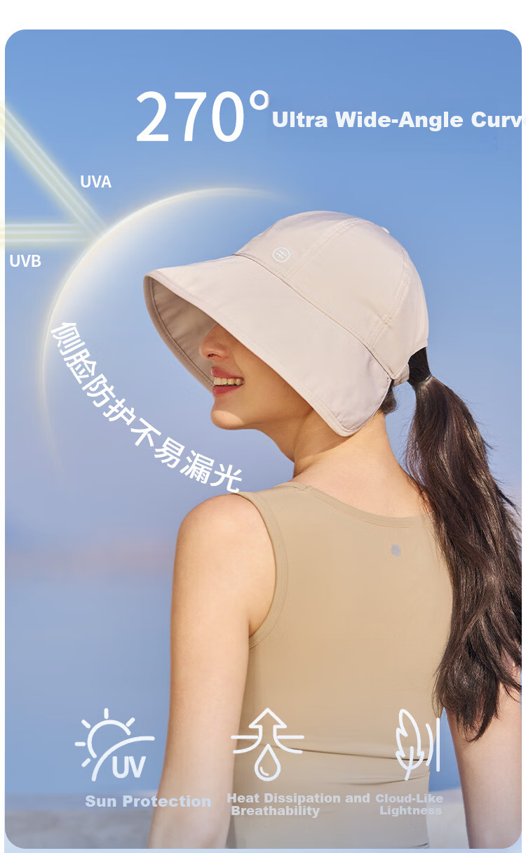 Zhenxiang Women's Summer Bucket Hat Versatile Sun Protection UV Shield Face Covering Small Black B956 3