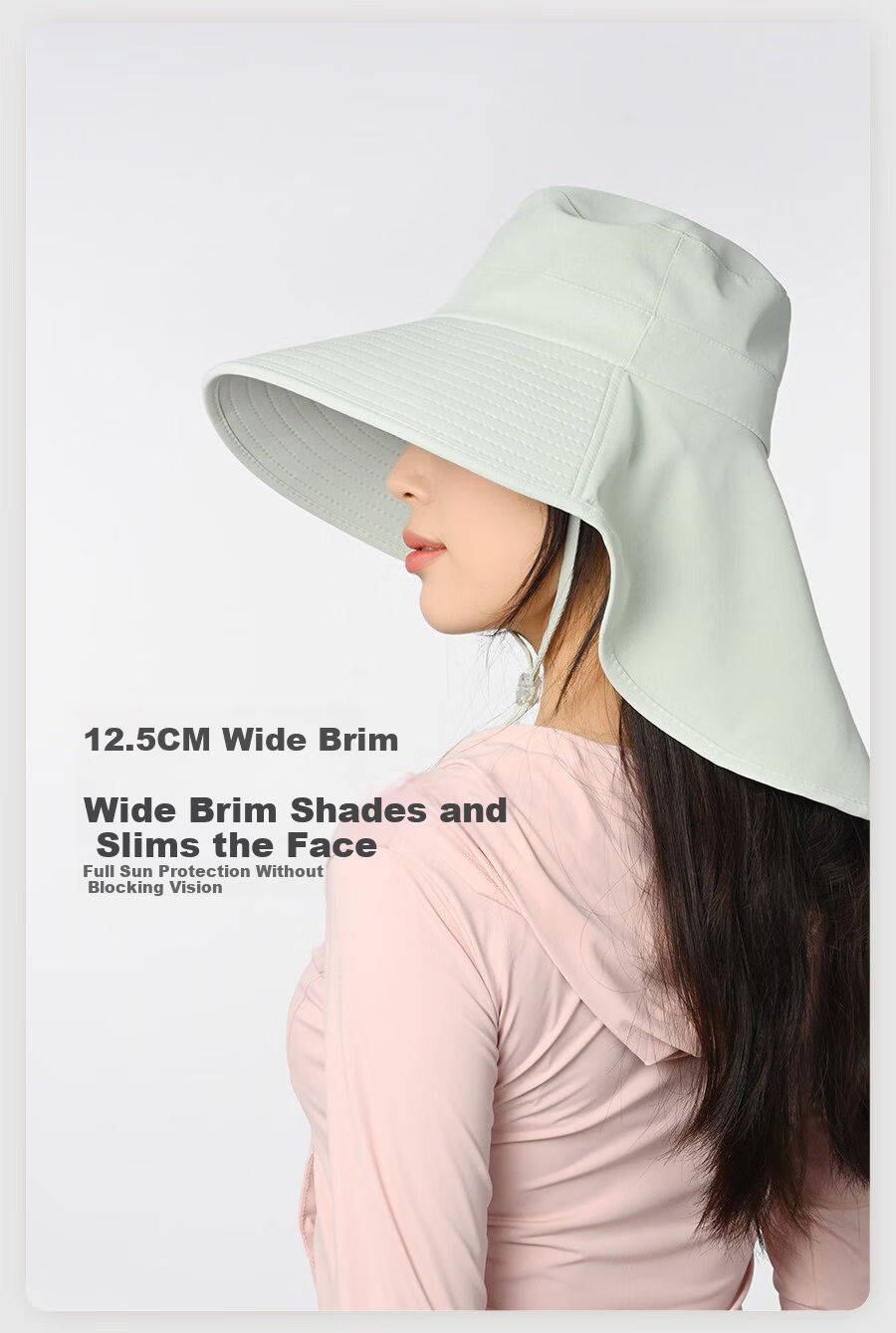 HAOGUAN Women's Hat 2026 New Sun Protection Neck Guard Outdoor Fashion Bucket Hat Summer Wide Brim Sun Hat 1