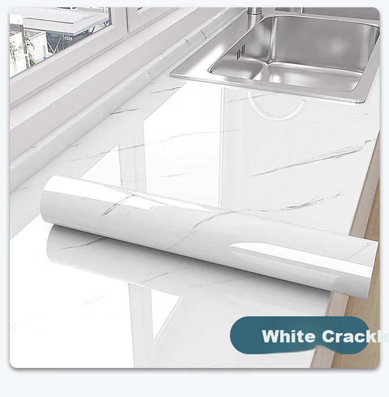 Xinuo Thickened Desktop Sticker Waterproof Oil-proof Self-adhesive Marble Tabletop Renovation for Stove Desk Dining Table Coffee Table Furniture 8