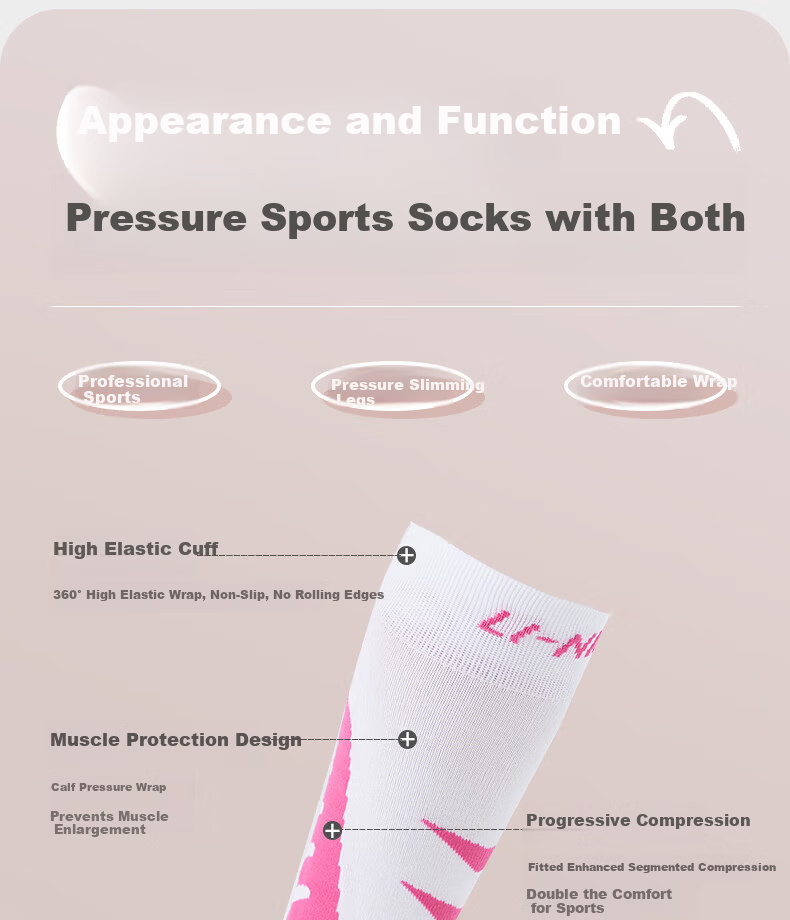 Li-Ning Sports Compression Socks, Calf Socks, Professional Yoga Running Jump Rope Long Fitness Non-Slip Breathable 3