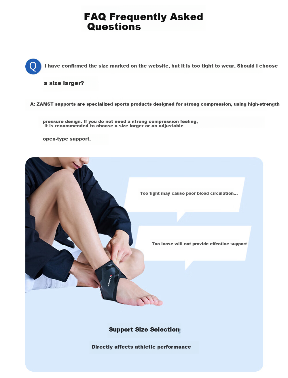 ZAMST Fast Sports Ankle Support Lightweight Breathable Running Ankle Brace Marathon Trail Running Football Protective Gear Right S 24