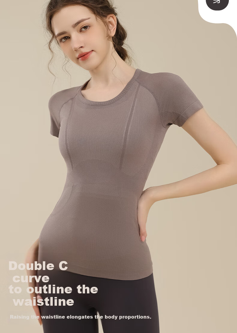 XUEXIMAN Women's Slim Fit Yoga Sports Short Sleeve Quick-Dry T-Shirt Summer Running Pilates Fitness Training Top 6