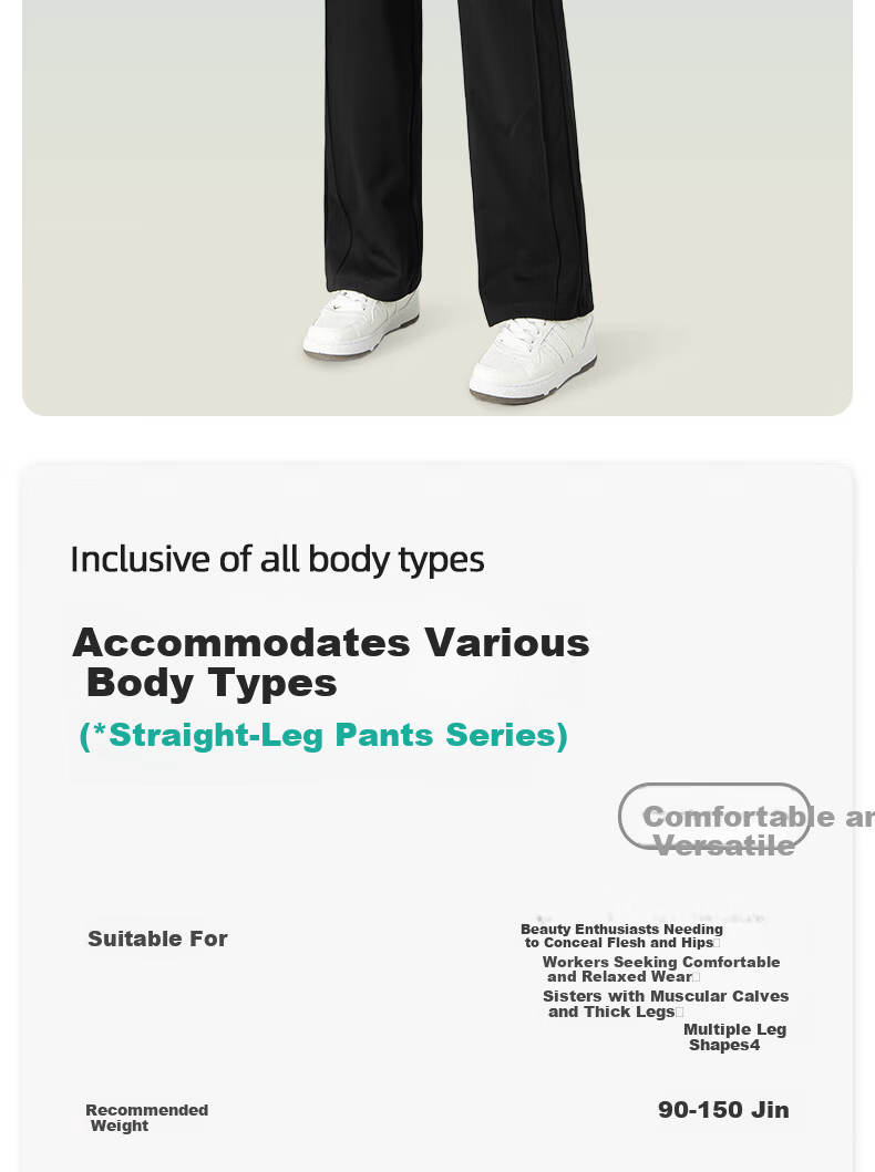 Borui Black Narrow Wide-Leg Pants for Women 2026 Spring High-Waist Casual Slimming Draped Cotton Straight-Leg Trousers 1