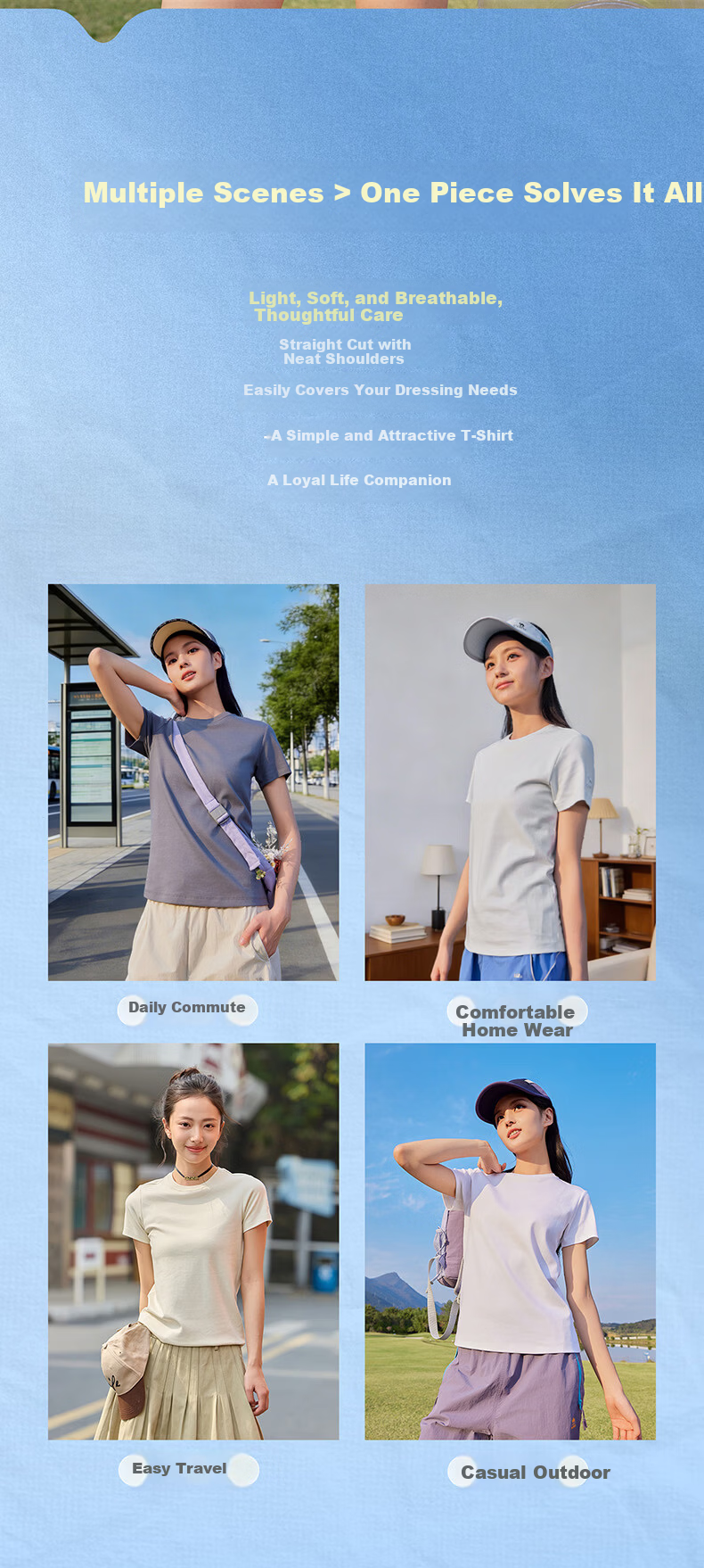 CAMEL Women's Ice Cooling Short Sleeve T-Shirt 10A Antibacterial Breathable Crew Neck Top C26BZ0L7086 Boundless White S 8
