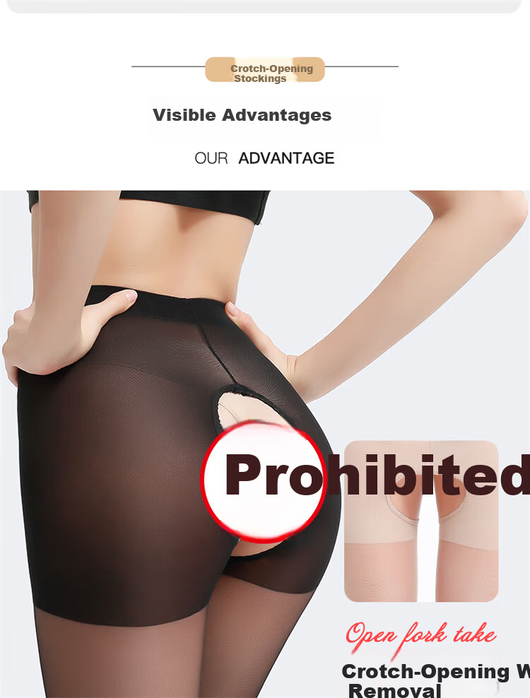 LangSha Stockings Open Crotch No-Drop Sexy Ultra-Thin Sheer Pantyhose for Women, 6 Pairs Pack, 3 Black + 3 Nude 5