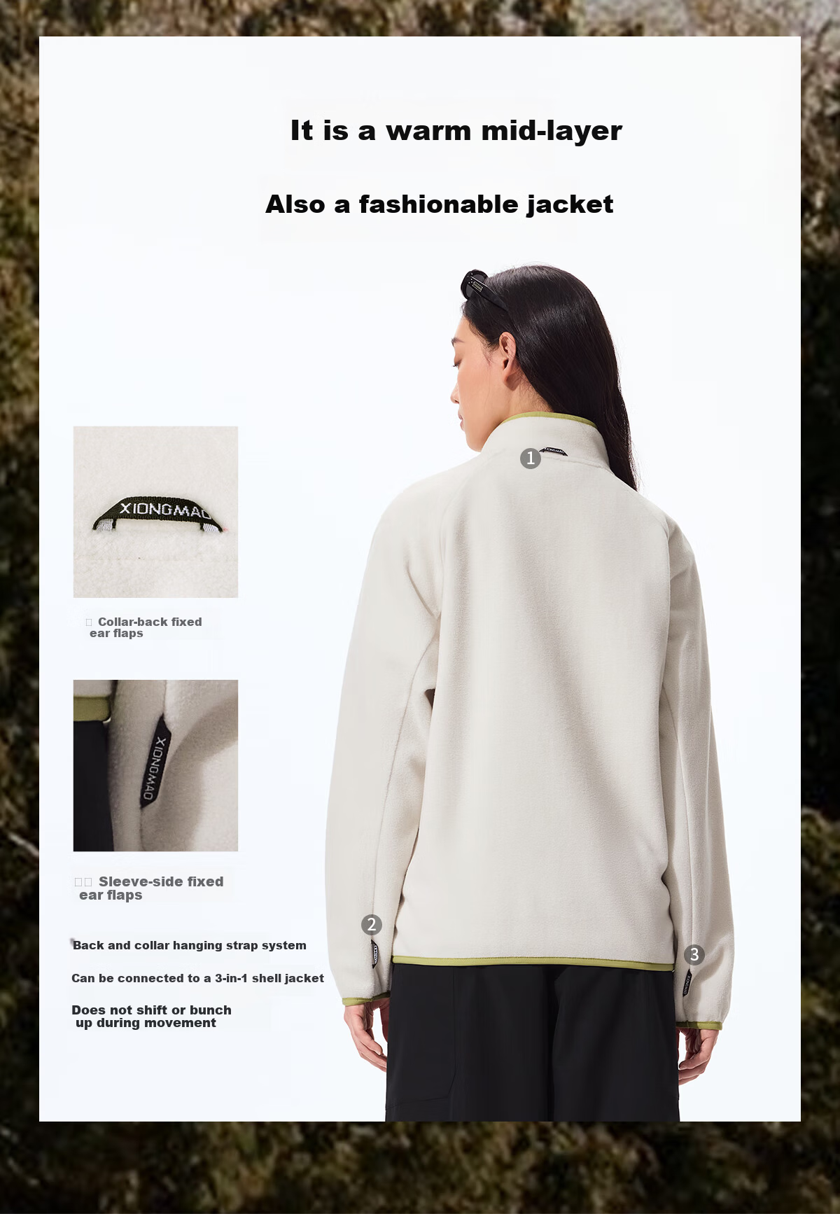 Panda Camel Series Outdoor Fleece Jacket Men and Women Autumn Winter Mountaineering Polar Fleece Coat Inner Liner 1220, M 12