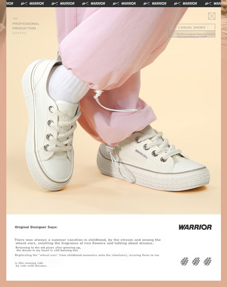 Warrior Official Women's Canvas Shoes 2026 Summer New Breathable Outdoor Casual Shoes Beige Size 35 2