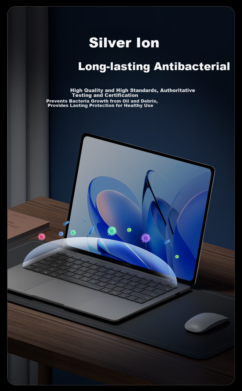 Jichuan ZeroSense Huawei MateBook GT 14 Core Ultra/Linux Edition Keyboard Film 25/24 Model Laptop Keyboard Protective Film Ultra-thin Transparent Black Dustproof 7