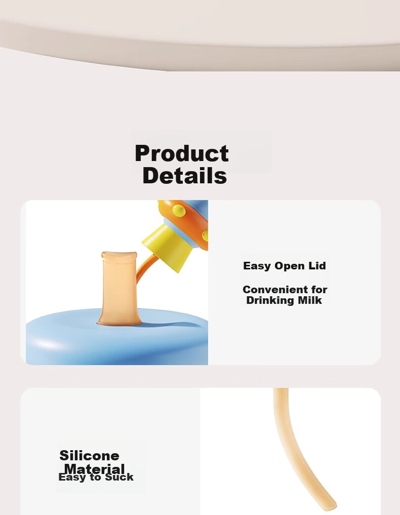 COODORA Children's Milk Cup PPSU Straw Cup 1-3 Years 6 Years Baby Feeding Bottle with Scale Direct Drinking Water Cup 330ml 11