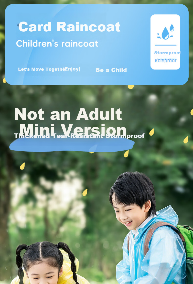 Qihaiqiu Disposable Children's Thickened Raincoat Independent Packaging Full Body Stormproof Student Outdoor Rain Poncho Colorful 10-Pack 1