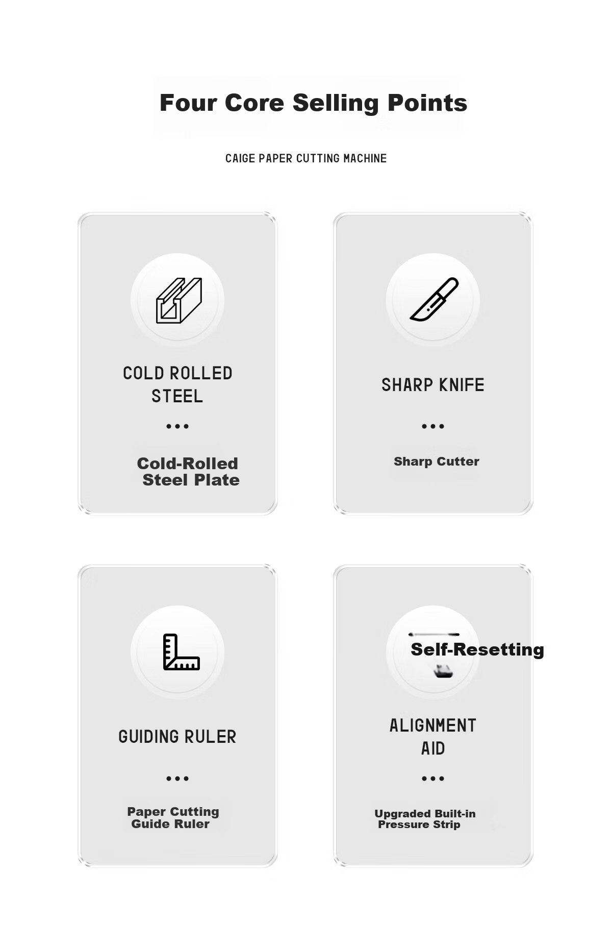 Caige A4 Steel Paper Cutter Manual Paper Trimmer Metal Photo Cutter Office Home Small Size 3