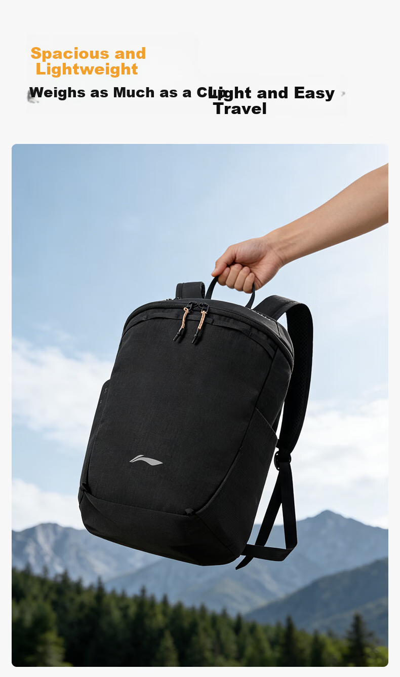 LI-NING Backpack Hiking Mountaineering Sports Outdoor Cycling Portable Commuter Unisex College Student School Travel Bag 5