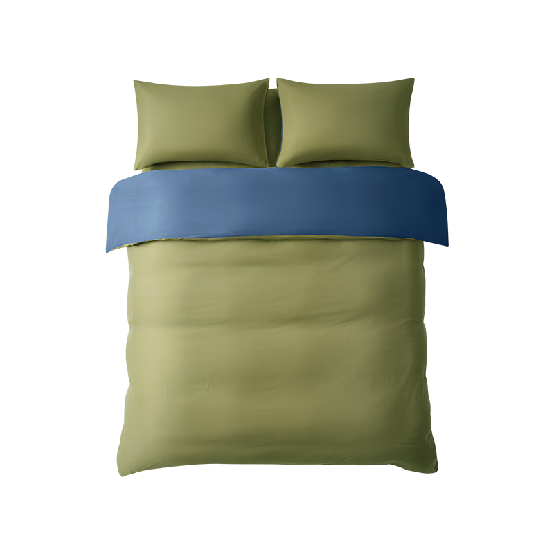 JD Jingzao Yousen Cotton Four-Piece Set Lyocell Cotton Moisture-Absorbing Breathable Bed Sheet Quilt Cover Pillowcase Bedding Set 1.5m Bed Sheet Style Green