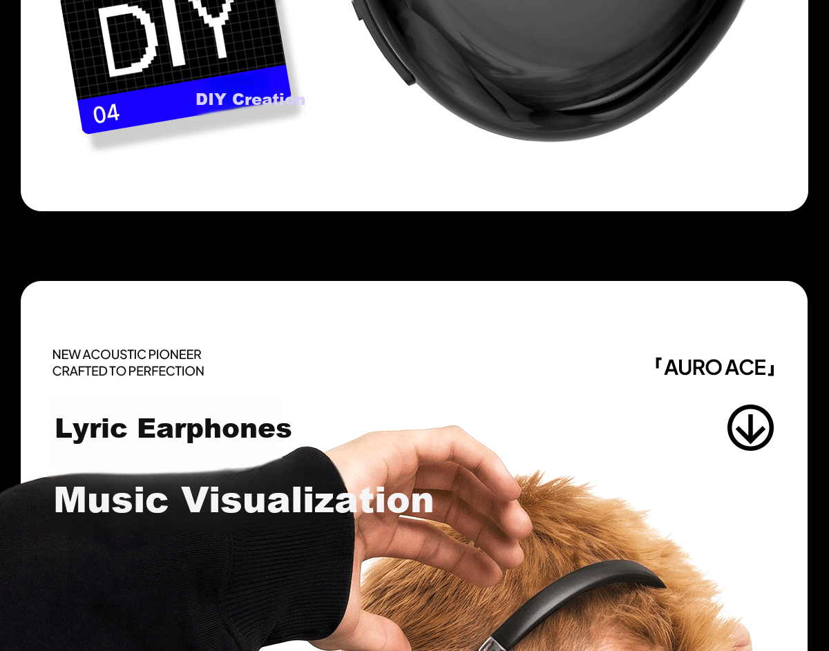 EDIFIER Auro Ace Over-Ear Bluetooth Headphones with Lyrics Display, Trendy Small Headphones, DIY Creative Support, Fashionable Stylish Design, Mother-of-Pearl Gold 2