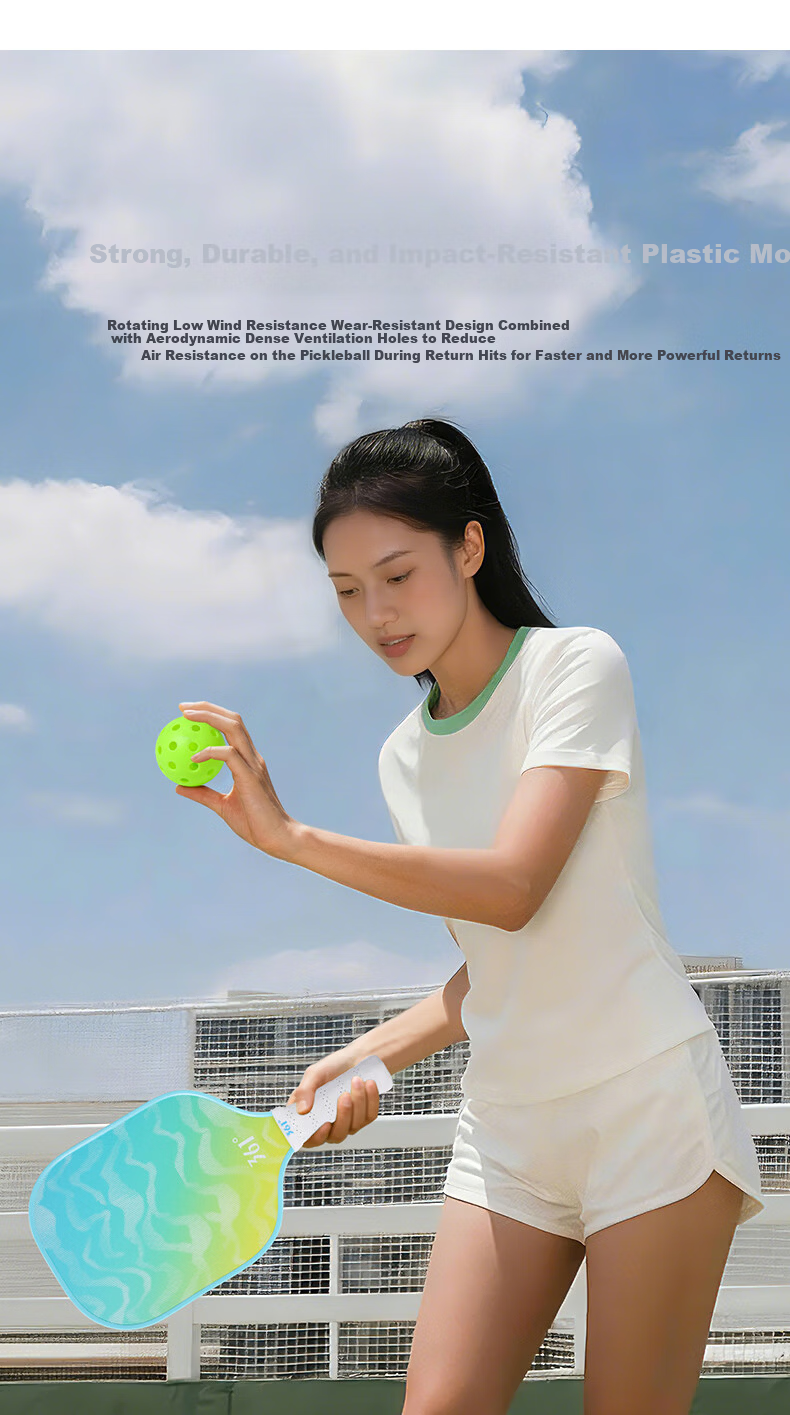 361° Pickleball Set High-Elastic Integrated Balls Outdoor Professional Competition Balls 4 Regular Balls + 2 Glow Balls 5