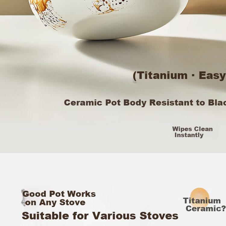 Carote Titanium Ceramic Non-Stick Wok Large Belly Pan 28cm Flat Bottom Stir-Fry Pan for Gas and Induction Cooktops 13