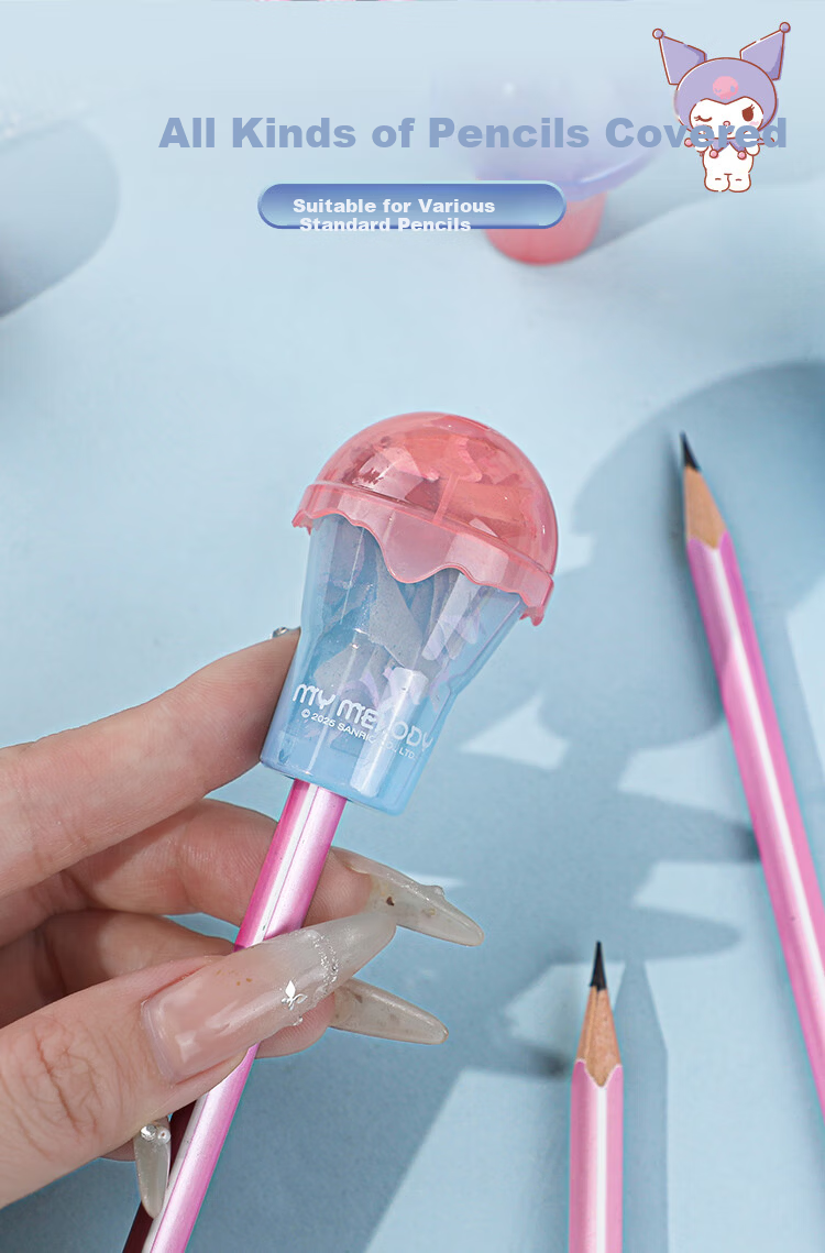 Guangbo & Sanrio Pencil Sharpener Manual Mini Sharpener for Elementary School Girls Small Pencil Cutter Kindergarten 3-Pack KT84891 4