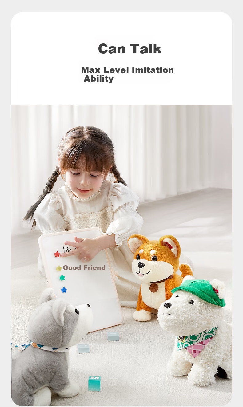 Babycare & bct Children's Plush Toy Dog Electronic Pet Husky Mi Doll Holiday Birthday New Year Gift West Highland Terrier 3