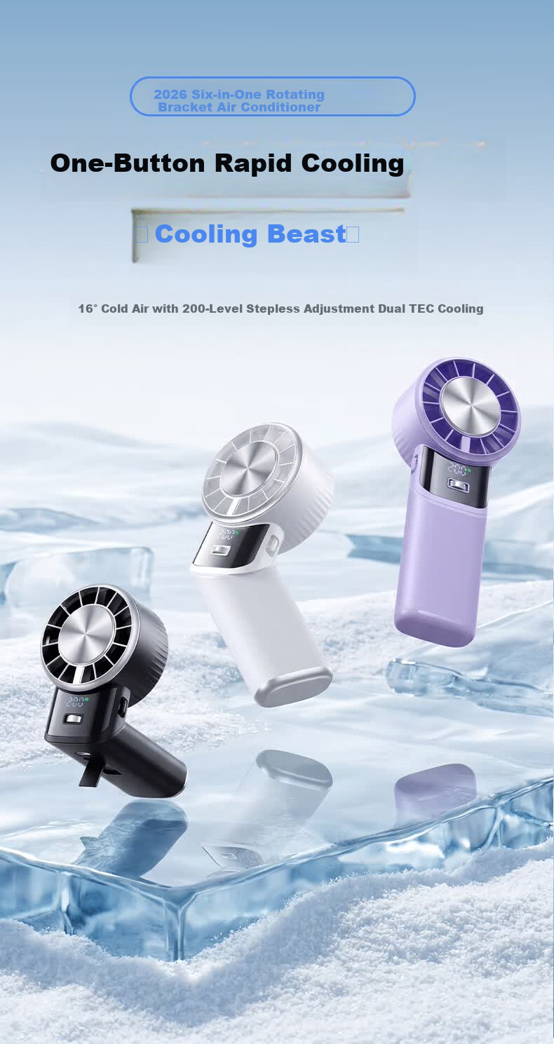 REMAX 200-Level Cool Breeze 240° Rotating Portable Handheld Semiconductor Cooling Fan USB Rechargeable Silent Outdoor Long-Lasting Air Conditioner Fan 11