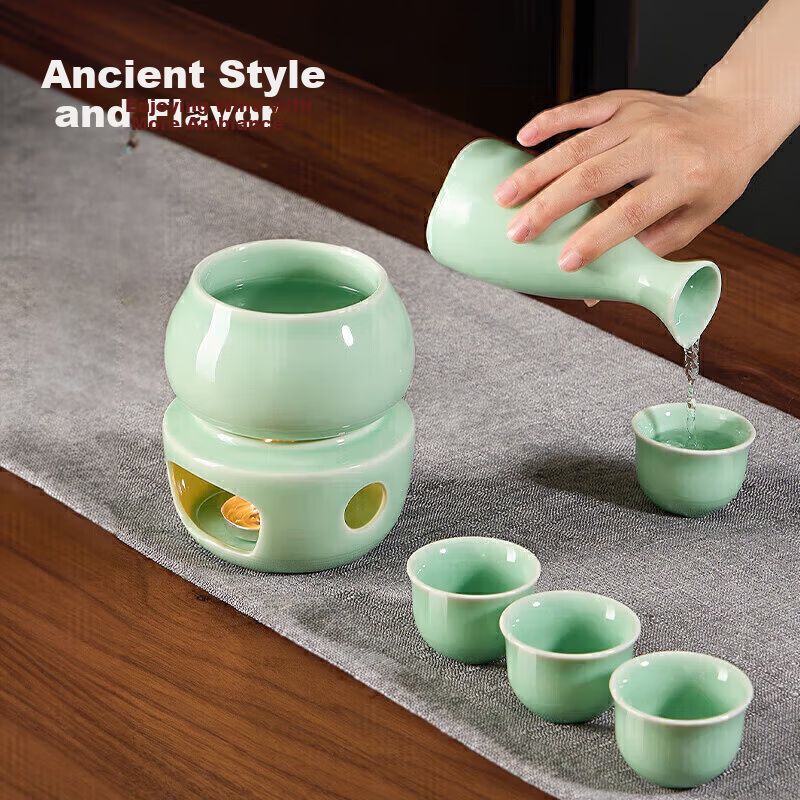 Yachihiko Warm Wine Pot Set Chinese Vintage Style Household Yellow Wine Warmer