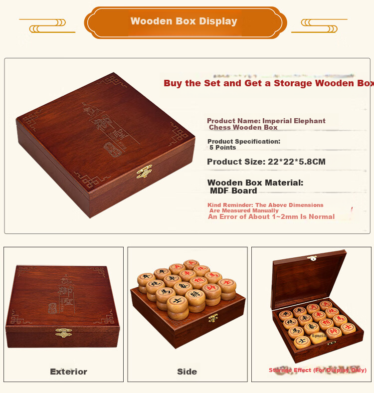 Yusheng Large Chinese Chess Table Solid Wood Chessboard Adult High-End 5mm Golden Sandalwood Xiangqi Set Desktop Board 10