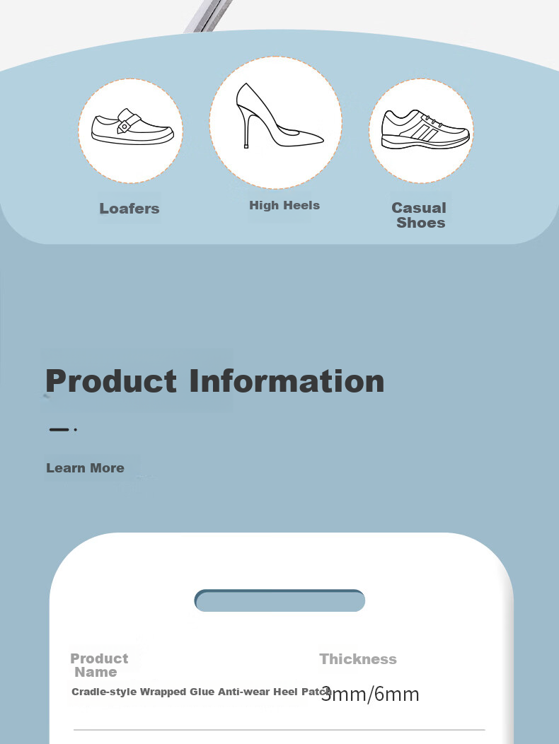 FOOTOPPO Heel Protector Anti-Friction Pads for Shoes High Heels Prevent Heel Slippage 10