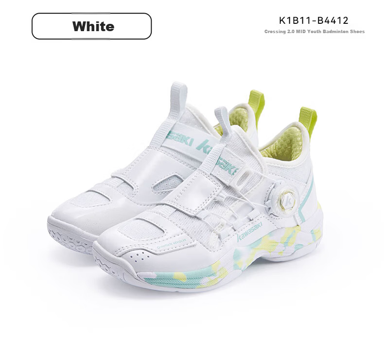KAWASAKI Kids Badminton Shoes Traverse 2.0 Durable Unisex Sports Shoes B4412 Gray Black Size 36 16