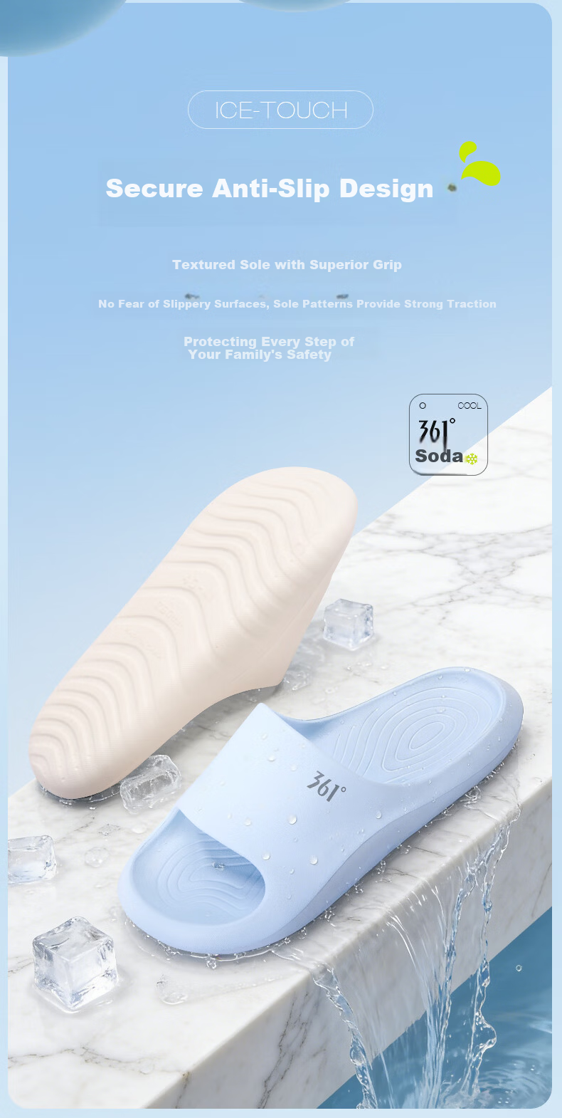 361° Soda Men's Slippers 2026 New Summer Lightweight Soft Sole Casual Home Shoes EVA One-Piece Molded Sandals 11