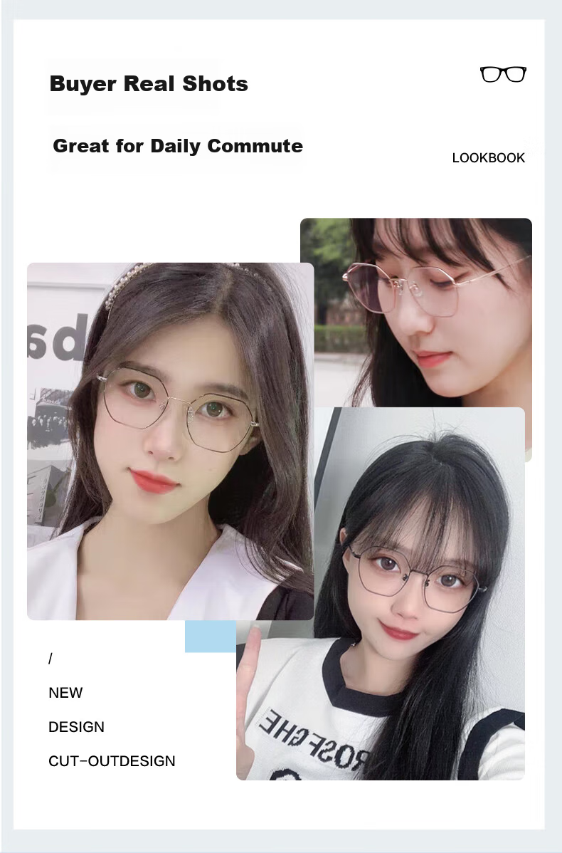 LOHO Ultra-Light 6g Beta Titanium Pure Titanium Eyeglass Frames for Women, Anti-Blue Light Radiation, Prescription Available, Zeiss Lenses, Anti-Fatigue for Me 7