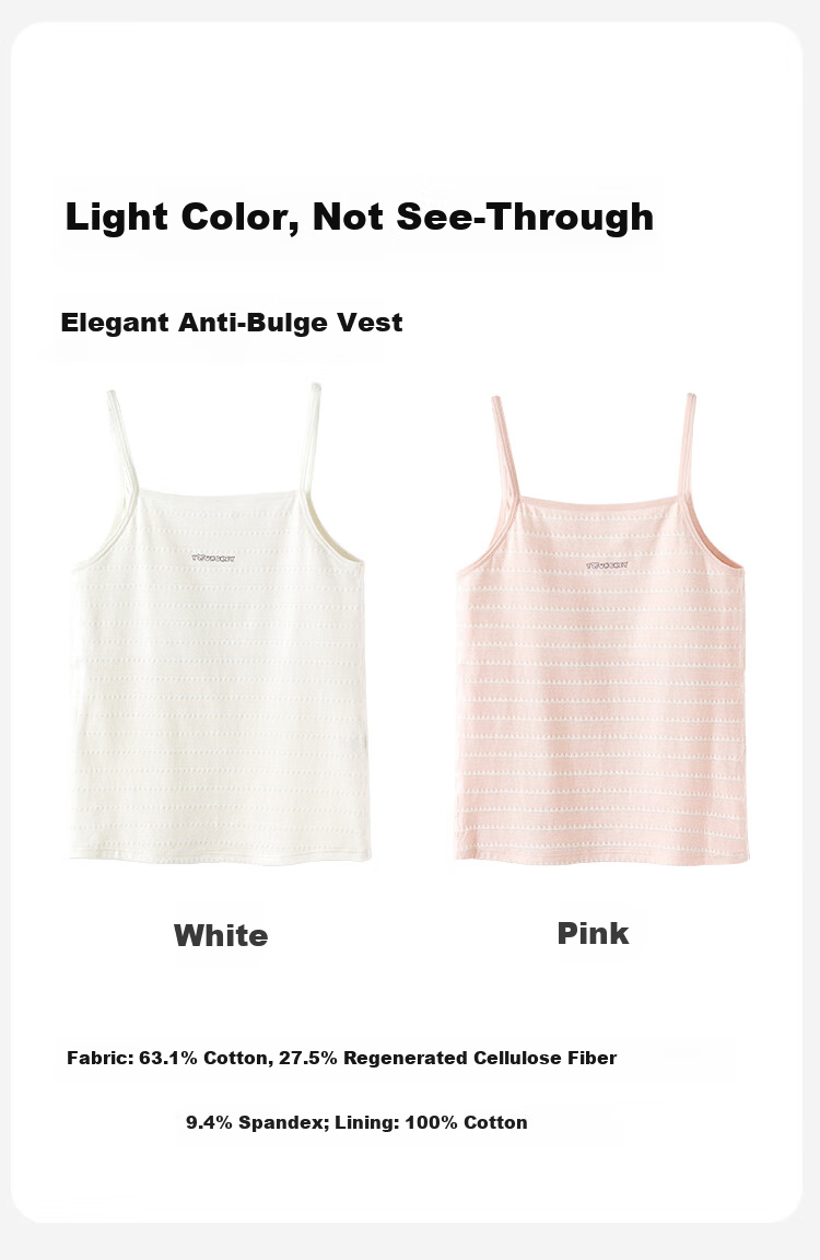 Dingguagua Girls' Developmental Cotton Vest Bra, Anti-Outline Children's Cotton Camisole, Color Cotton 155/75 7