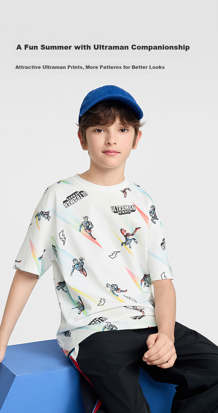 Balabala Boys Short Sleeve T-Shirt Kids 2026 Summer Collection [Ultraman IP Mall Edition] 3