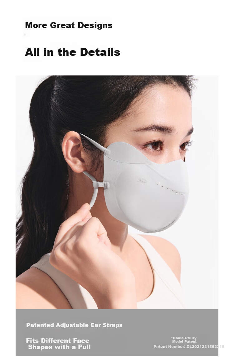 Beneunder Purifying Sunscreen Mask Oil-Control Breathable UV Protection Face Mask 16