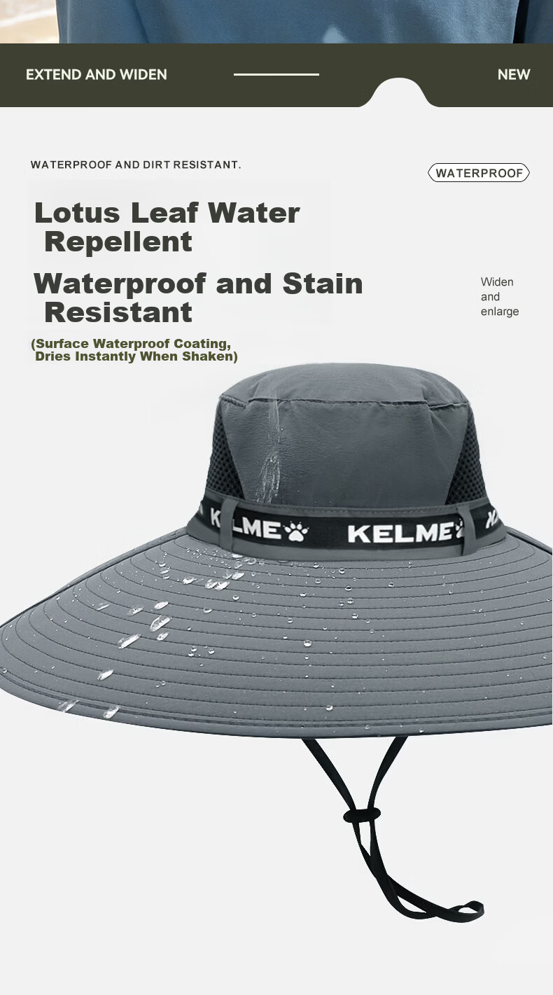 KELME Unisex Summer Outdoor Sun Protection Wide Brim UV Protection Breathable Fisherman Hat for Hiking and Fishing 8